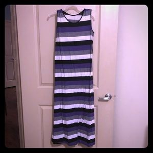 Purple Striped Maxi Dress 💜👗